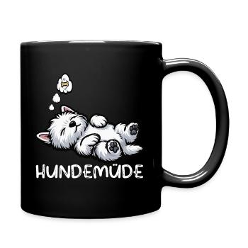 Hundemüde West highland terrier Westie Westies - Tasse einfarbig - Schwarz - Rechts