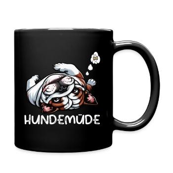 Dog Tired English Bulldog Bully Bully Owner - Full Colour Mug - black - Right