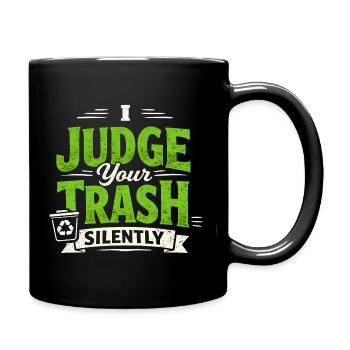 Je note la camelote en silence | Centre de recyclage - Mug uni - noir - Droite