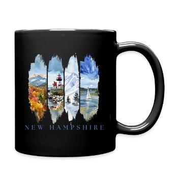 New Hampshire Vacation Travel – Granite State - Full Colour Mug - black - Right