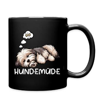 Hundemüde Havaneser Havaneserbesitzer Havaneserfan - Tasse einfarbig - Schwarz - Rechts