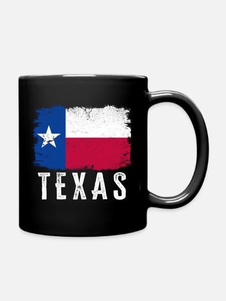 Texas State Flag gezeichnet Vintage Texas, USA - Tasse einfarbig - Schwarz
