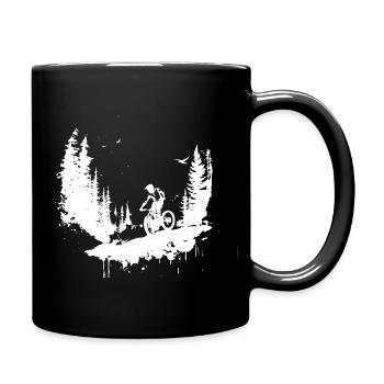 Mountain Biking Drawing - Full Colour Mug - black - Right