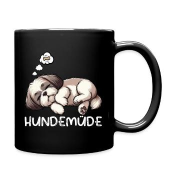 Hundemüde Shih tzu Shih tzus Shih tzu Besitzer  - Tasse einfarbig - Schwarz - Rechts