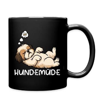 Hundemüde Shih tzu Shih tzus Shih tzu Besitzer  - Tasse einfarbig - Schwarz - Rechts