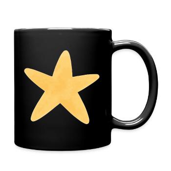 Goldener Stern im Aquarell - Tasse einfarbig - Schwarz - Rechts