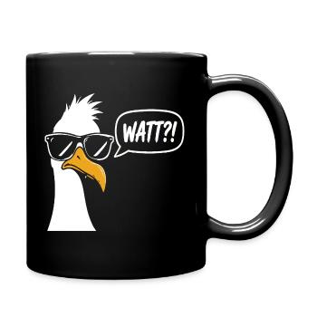 Sonnenbrillen Möwe mit Watt?! - Tasse einfarbig - Schwarz - Rechts