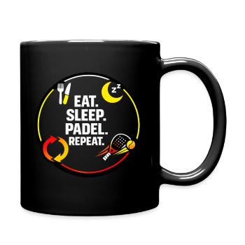 Eat Sleep Padel Repeat - Tasse einfarbig - Schwarz - Rechts