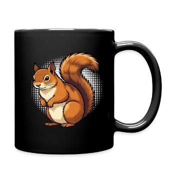 Eichhörnchen Eichhorn Eichhörnchenliebhaber Nager - Tasse einfarbig - Schwarz - Rechts