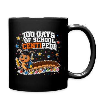 100 Days School Centipede 100 Legs Kids - Full Colour Mug - black - Right