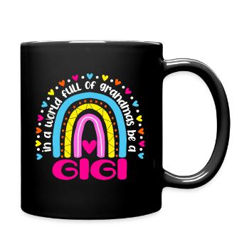 Sei ein GIGI: Regenbogenherz-Bogen - Tasse einfarbig - Schwarz - Rechts