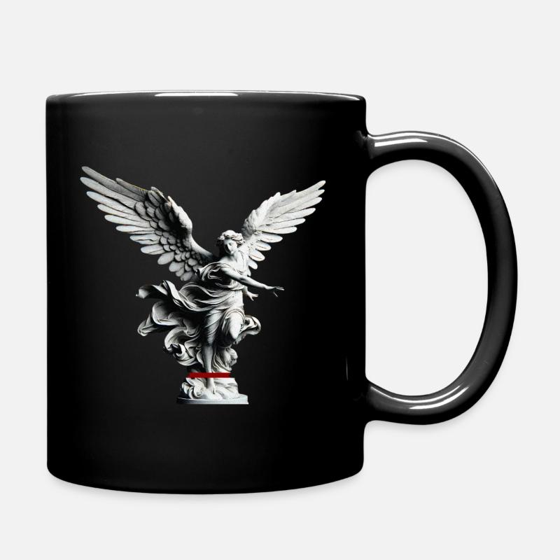 Angel Statue Black & White Elegance - Full Colour Mug - black