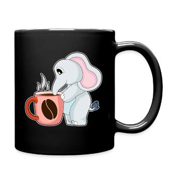 Tasse à café éléphant - Mug uni - noir - Droite