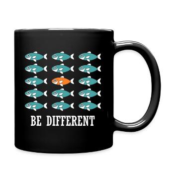 Be Different and unique swimming Fishes - Tasse einfarbig - Schwarz - Rechts