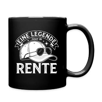 Rente Legende: Helm mit Sonnenbrille - Tasse einfarbig - Schwarz - Rechts