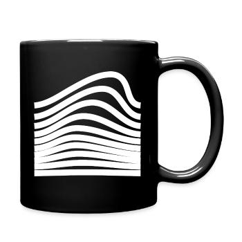 Wavy bold Lines design - Full Colour Mug - black - Right