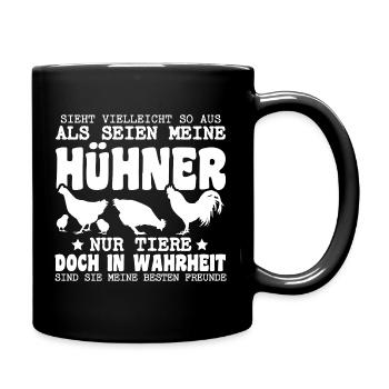 Hühnerflüsterer Huhn Hühnerhalter Hühner - Tasse einfarbig - Schwarz - Rechts