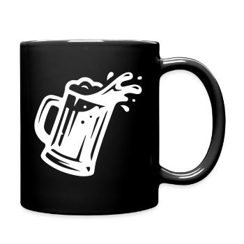 Icône du verre de bière à bière de blé - Mug uni - noir - Droite