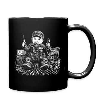 Elektriker - Tasse einfarbig - Schwarz - Rechts
