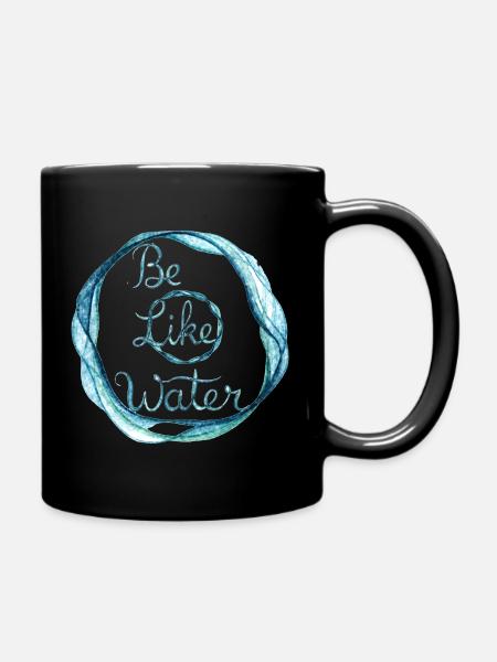 Be Like Water Circle - Full Colour Mug - black