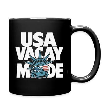 USA Vacay Fashion Statue Design - Full Colour Mug - black - Right
