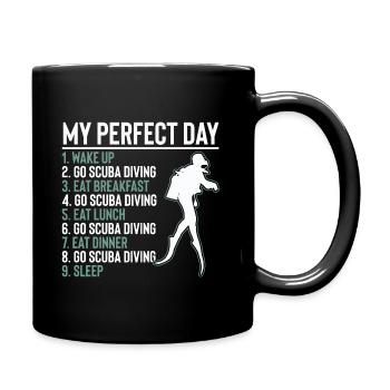 Plongée sous-marine : ma journée parfaite, cadeau drôle pour plongeur - Mug uni - noir - Droite