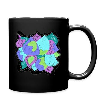 Patchwork de fleurs colorées - Mug uni - noir - Droite