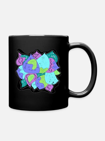 Farbblüten Patchwork - Tasse einfarbig - Schwarz