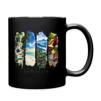 Jamaica Vacation Travel – Caribbean Reggae & Culture - Full Colour Mug - black - Right