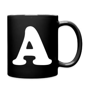 Imprimé grand style A | Point A | Un logo - Mug uni - noir - Droite