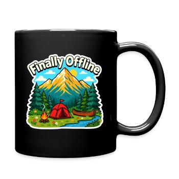 Happy offline - Full Colour Mug - black - Right