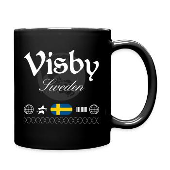 Visby Sweden Streetwear Travel Souvenir - Full Colour Mug - black - Right