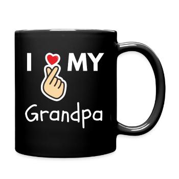 Ich liebe mein Opa Familiengeschenk - Tasse einfarbig - Schwarz - Rechts