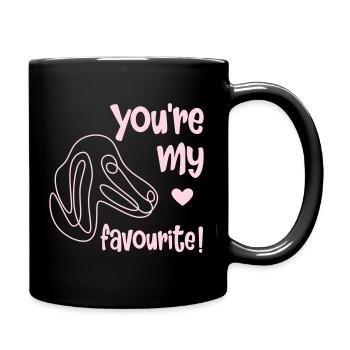 Lieblingshund - Tasse einfarbig - Schwarz - Rechts