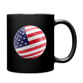 USA-FLAGGE AUF EINEM FUSSBALL - Tasse einfarbig - Schwarz - Rechts