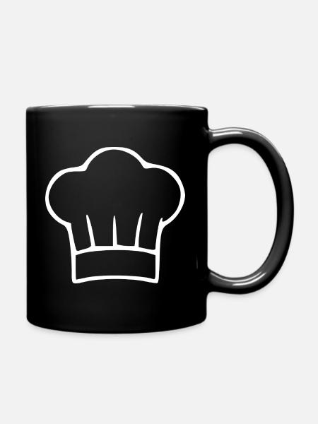 Kochmütze kochen Geschenk Koch - Tasse einfarbig - Schwarz