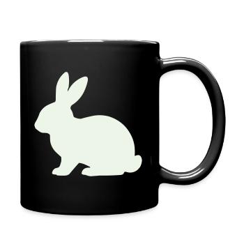 Zarte Kaninchen Silhouette - Tasse einfarbig - Schwarz - Rechts