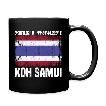 Coordonnées de Koh Samui - Mug uni - noir - Droite