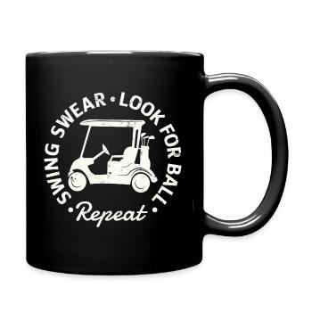 Swing Swear - Look For Ball - Repeat  - Tasse einfarbig - Schwarz - Rechts