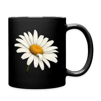 White Daisies Blossom Nature Flowers Design - Full Colour Mug - black - Right