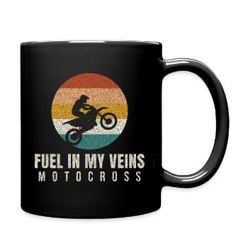 Fuel In My Veins Retro Motocross - Full Colour Mug - black - Right