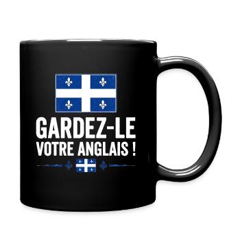  Gardez-le votre anglais - Mug uni - noir - Droite