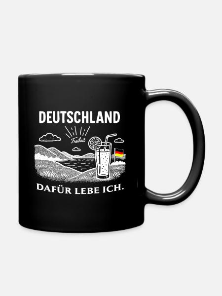 Deutschland - Dafür lebe ich - Tasse einfarbig - Schwarz