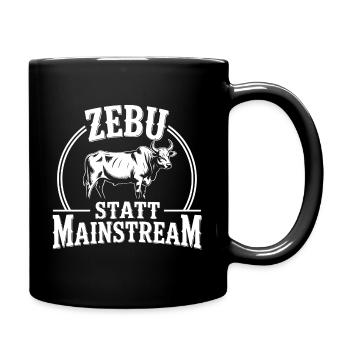 Zebu motif - Full Colour Mug - black - Right
