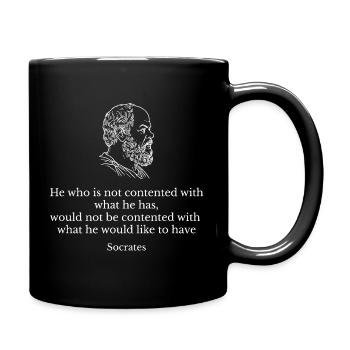 Citation du portrait de Socrate - Mug uni - noir - Droite