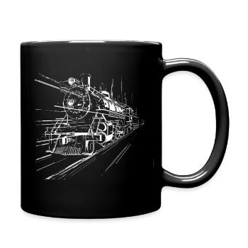 Croquis du train - Mug uni - noir - Droite