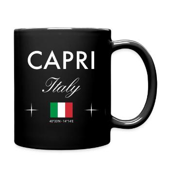 Capri Italien Koordinaten Reise Souvenir - Tasse einfarbig - Schwarz - Rechts