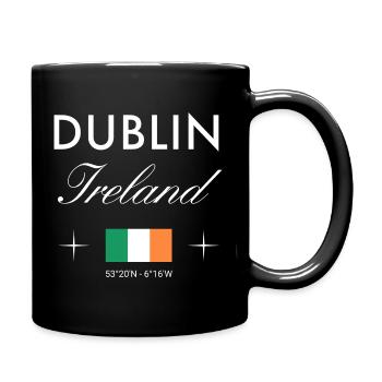 Dublin Irland Koordinaten Reise Souvenir - Tasse einfarbig - Schwarz - Rechts