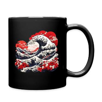 Great Wave of Kanagawa - Full Colour Mug - black - Right