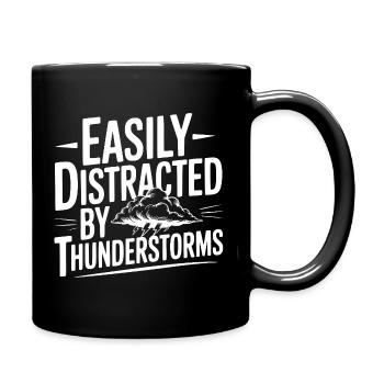 Facilement distrait par les orages - Mug uni - noir - Droite
